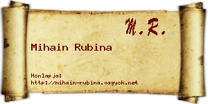 Mihain Rubina névjegykártya